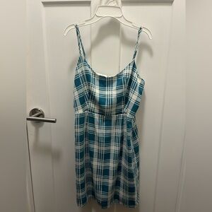 Forever 21 Green and White Checkered Dress